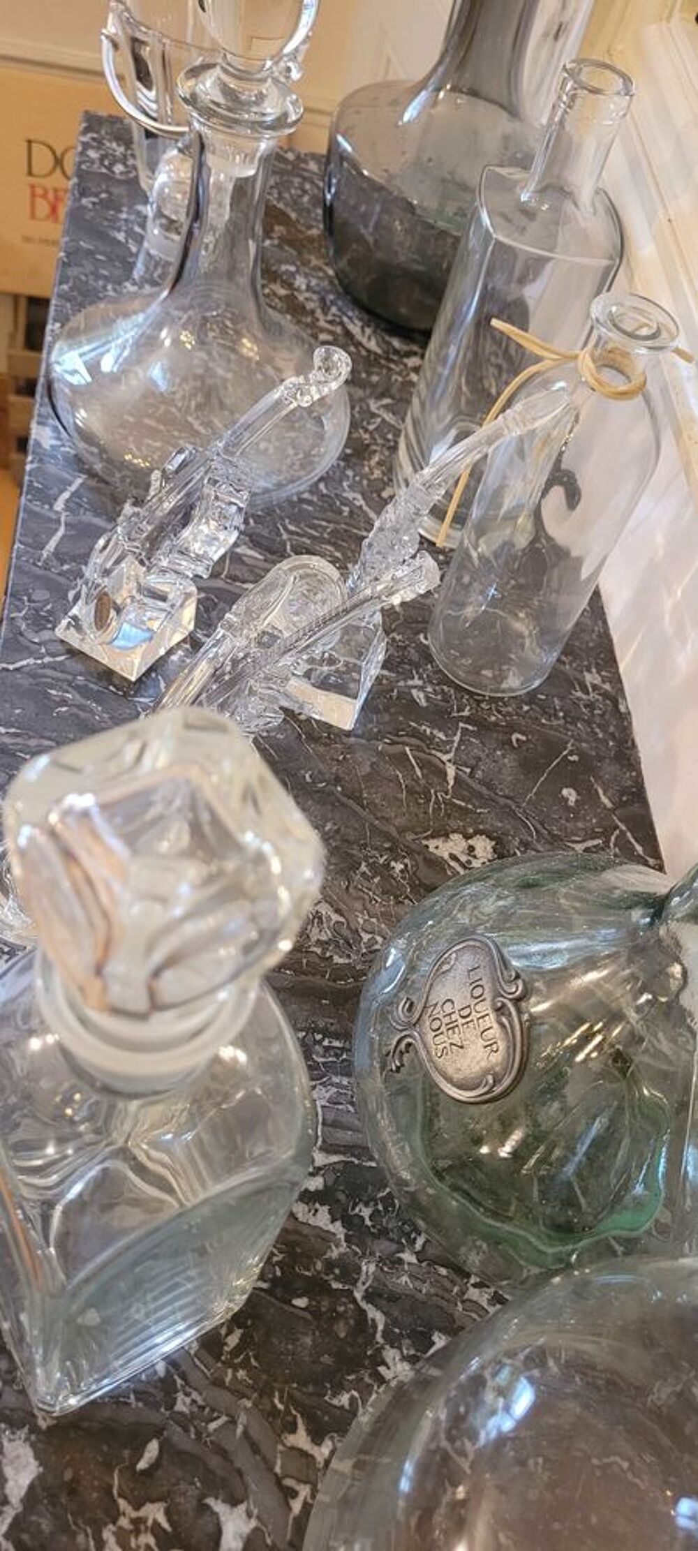 lot de carafes en verre Décoration