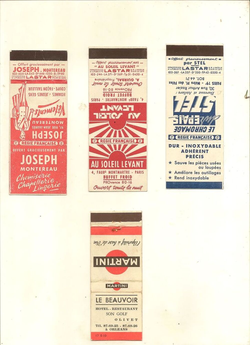 Pochettes d'allumettes LASTAR 
