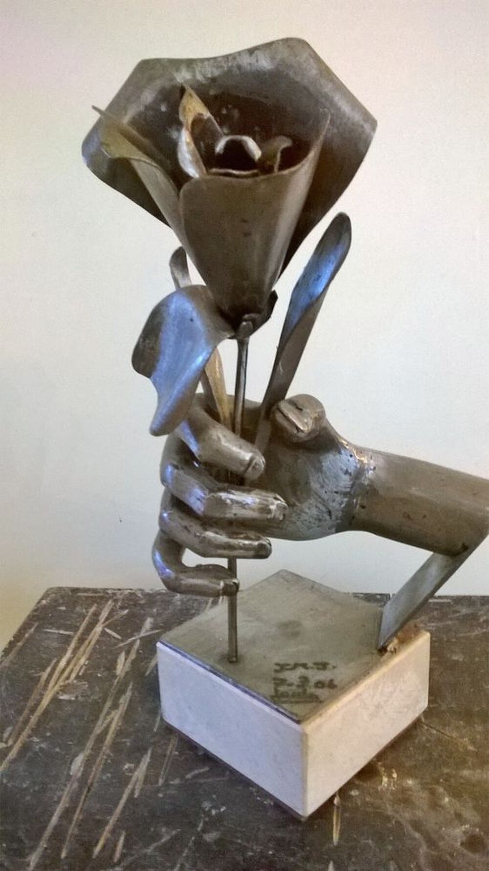  sculptures en acier et laiton Décoration