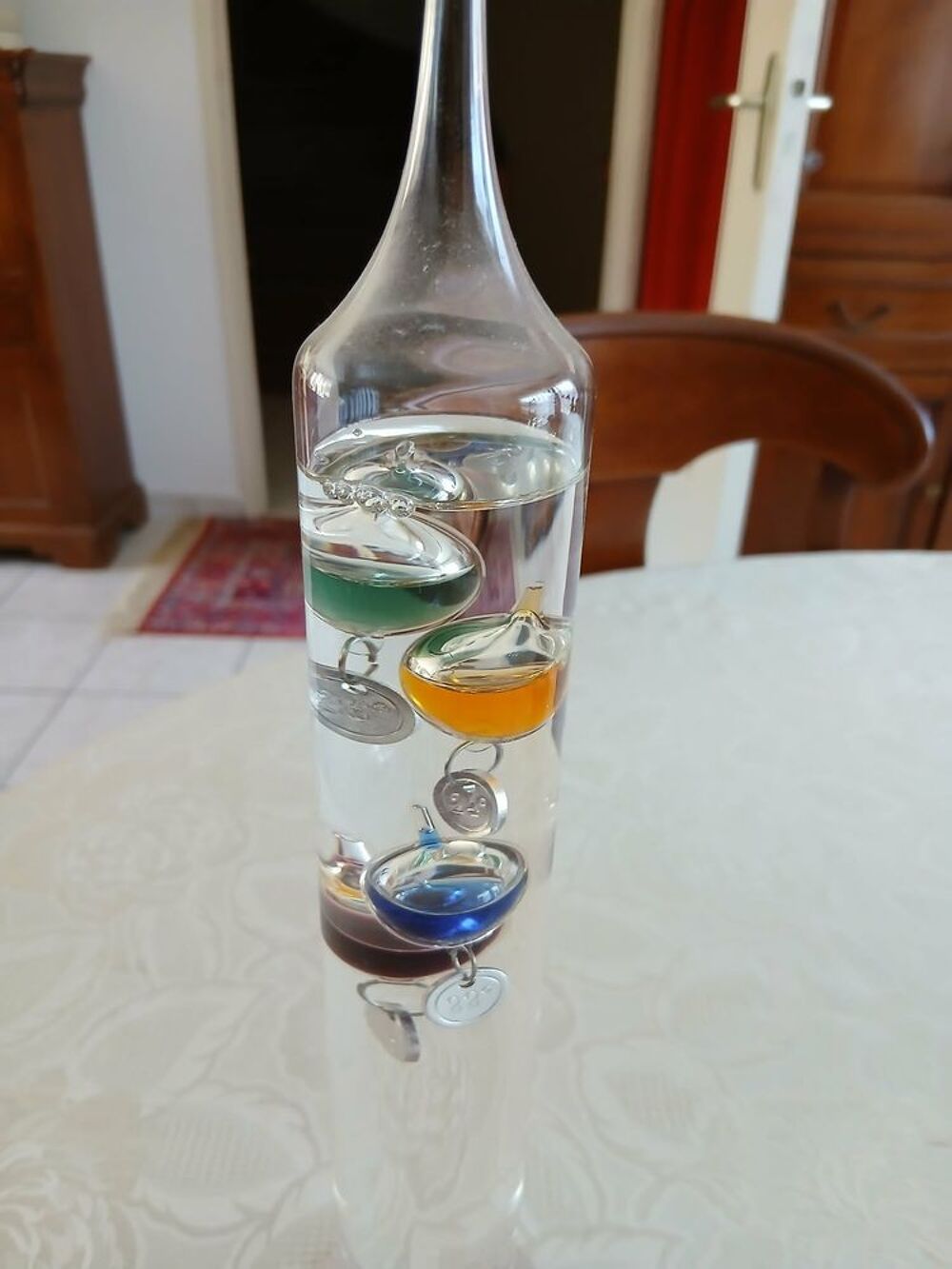  Joli thermom&egrave;tre en verre Galil&eacute;o d&eacute;coratif N&deg; 1449 Décoration