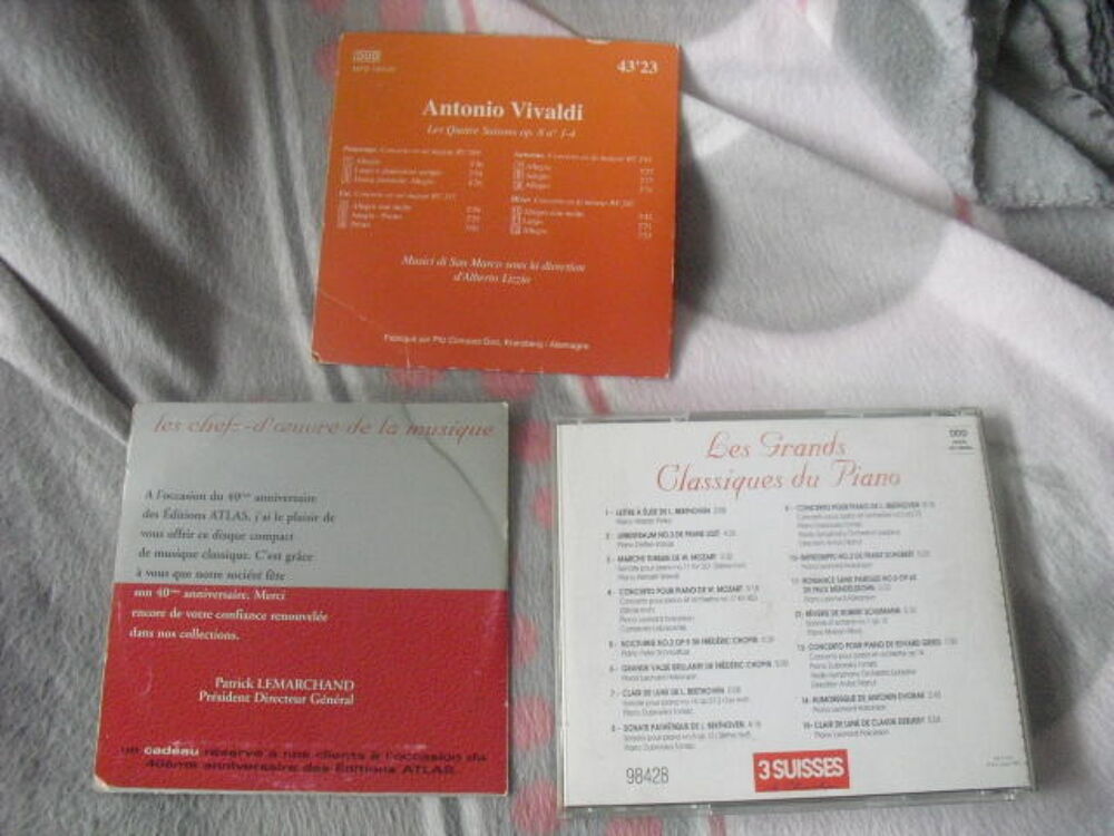  CD musiques classiques lot de 3, jamais &eacute;cout&eacute;s
CD et vinyles
