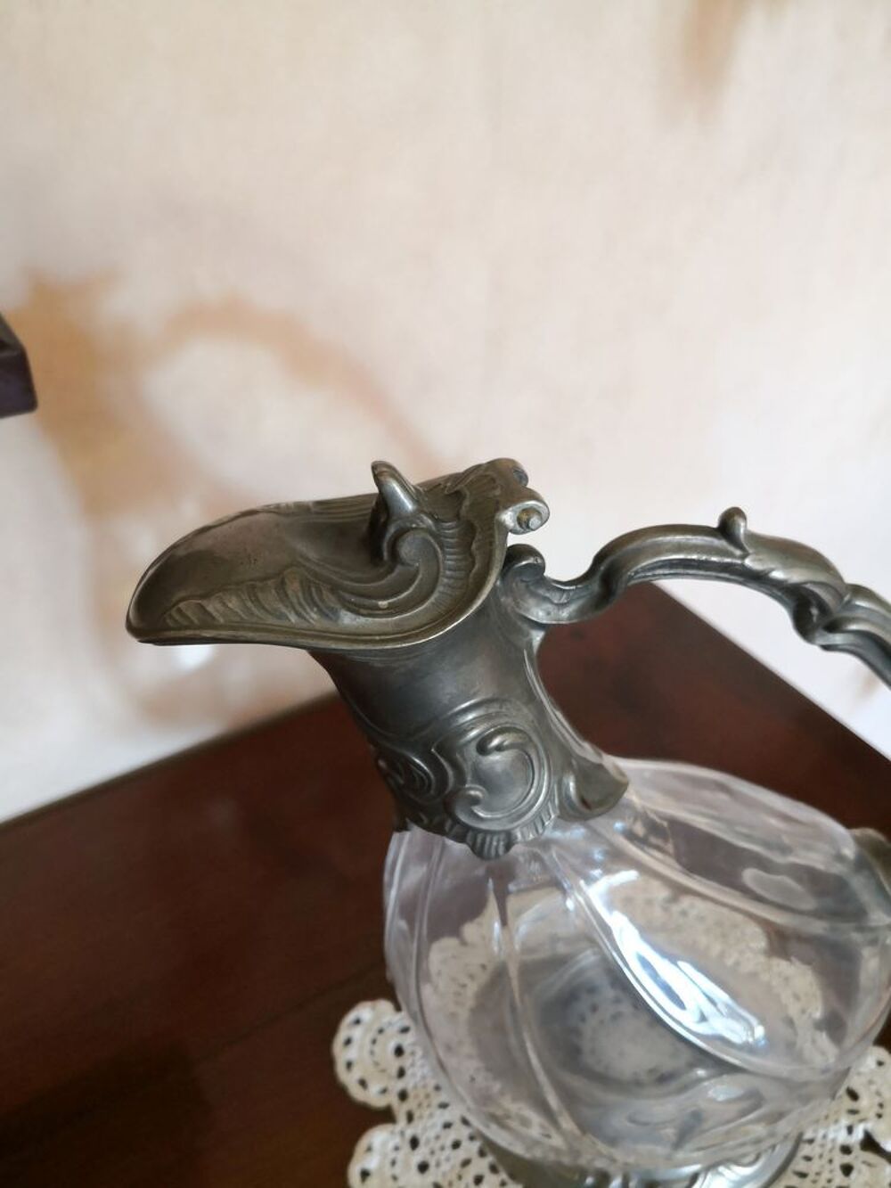 Tr&egrave;s jolie carafe &agrave; d&eacute;canter le vin &eacute;tain et verre - NEUVE Décoration