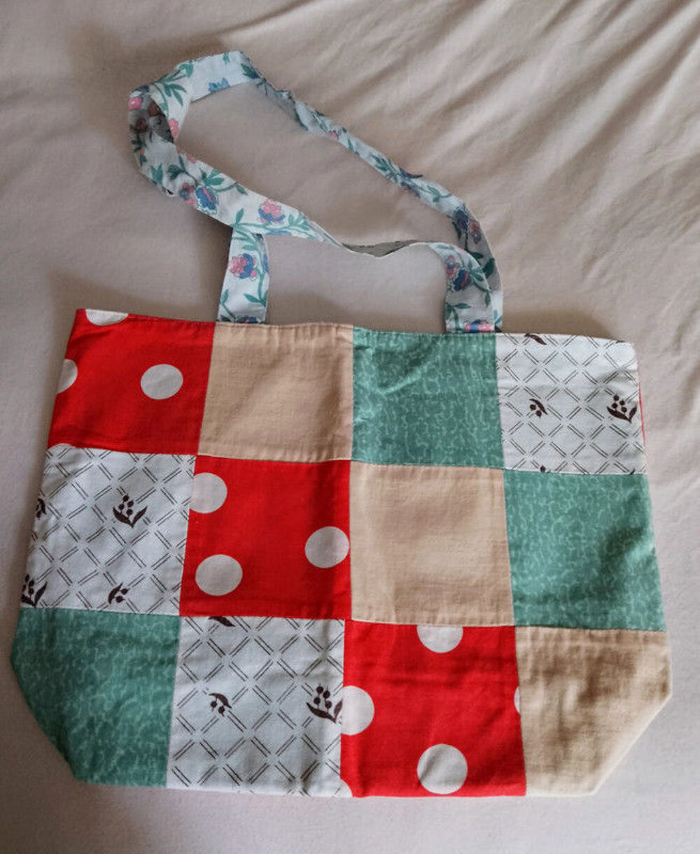 Sac patchwork &agrave; pois fait main Maroquinerie