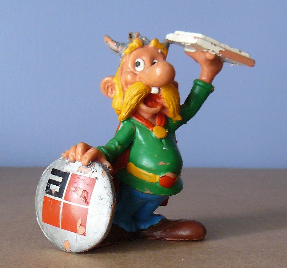 ALPHACOUSTIC : figurine publicitaire Ast&eacute;rix et Ob&eacute;lix 1978 