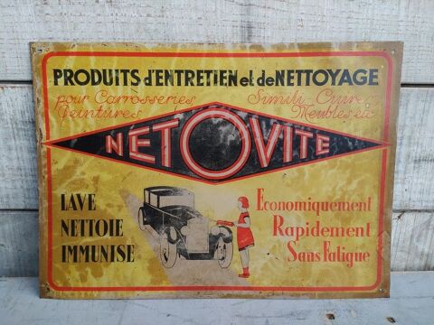 Ancienne Plaque Tle Publicitaire Netovite Automobile  85 Loches (37)