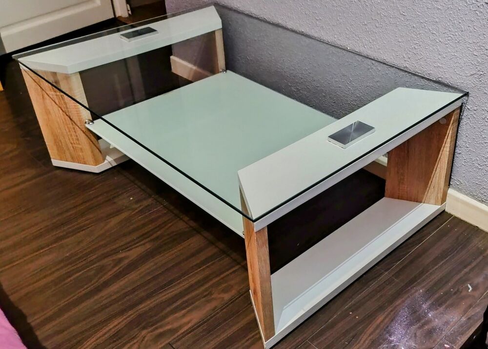 Table Basse Moderne en Verre et Bois Mobilier de France Meubles