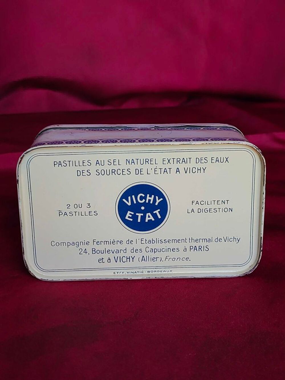 Ancienne boite de pastilles de vichy vide pour collectionneur ( n&deg;10) 