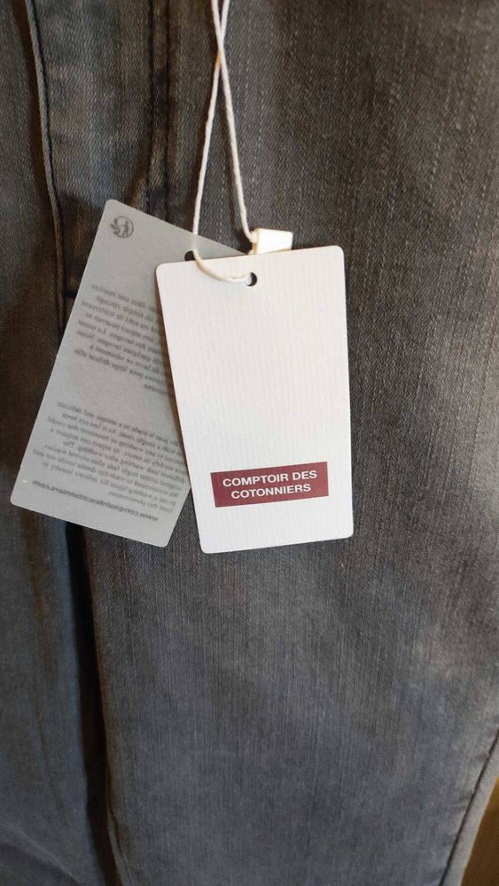Pantalon jean gris Comptoir des Cotonniers T36 Vêtements
