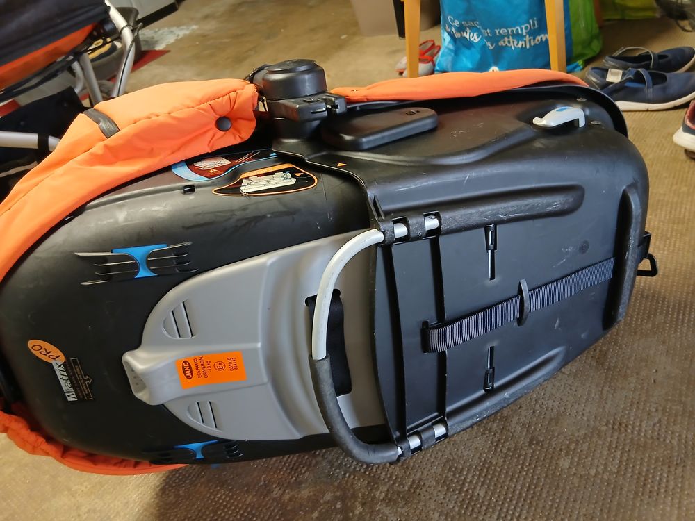 Poussette Jane cross 3 roues orange + nacelle bebe Puriculture