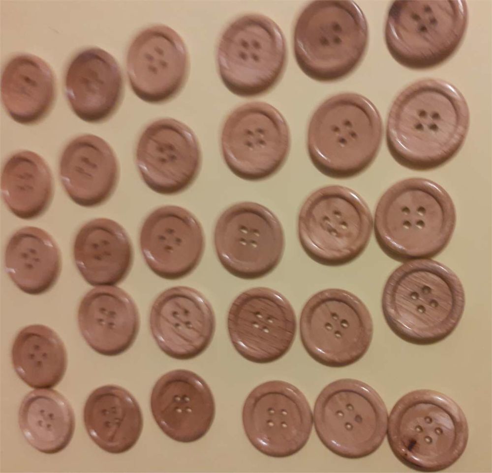 30 boutons imitation bois Décoration