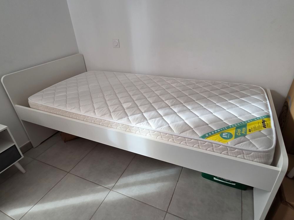 Lit 1 personne en bois blanc Mobilier enfants