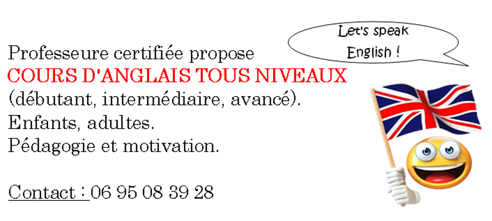   Cours d'anglais et soutien scolaire 