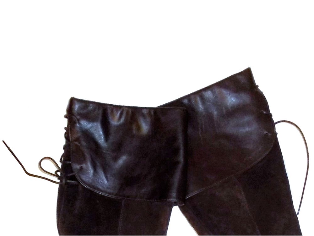 Bottes &agrave; Talons en Cuir et Daim Marron- 39- San Marina Chaussures