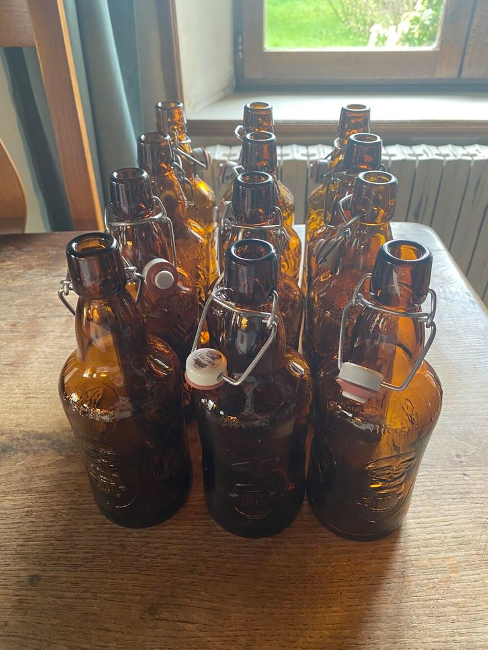 Ancienne bouteille de bi&egrave;re Fischer 66 cl le lot de 12 Cuisine