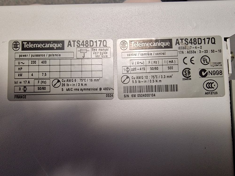 ALTISTART 17A 400V neuf ATS48D17Q Bricolage