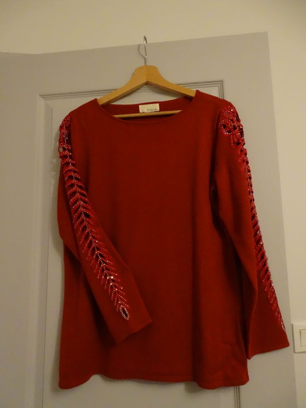 pull lainage fin -couleur bordeaux Vêtements