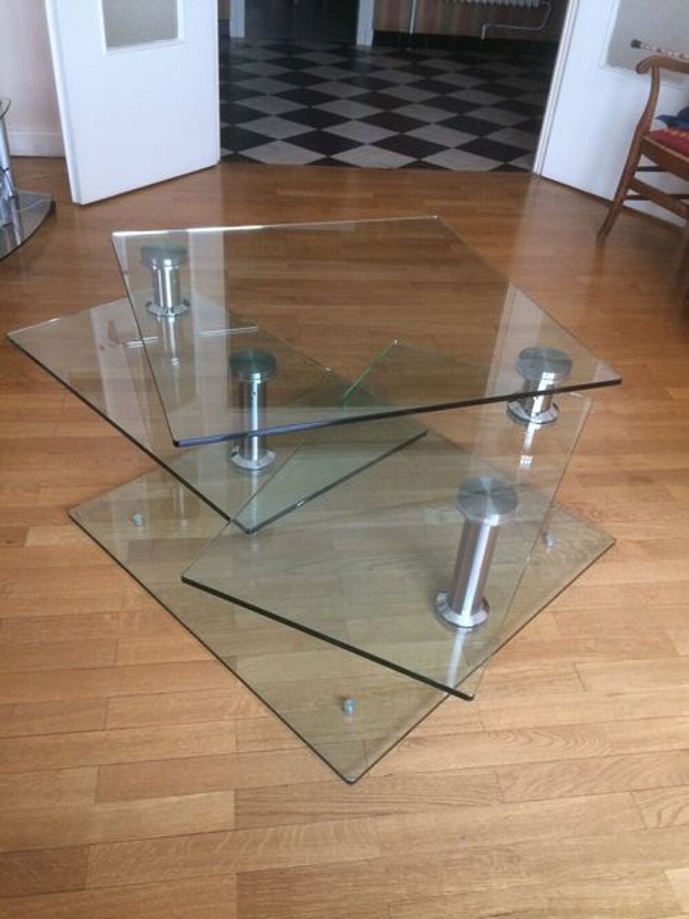Table salon vitr&eacute;e Meubles