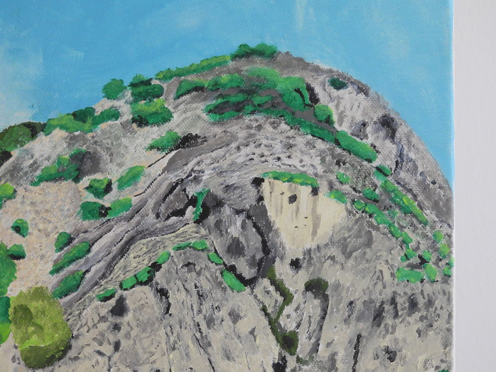 Tableau acrylique sur toile - Village de montagne Décoration