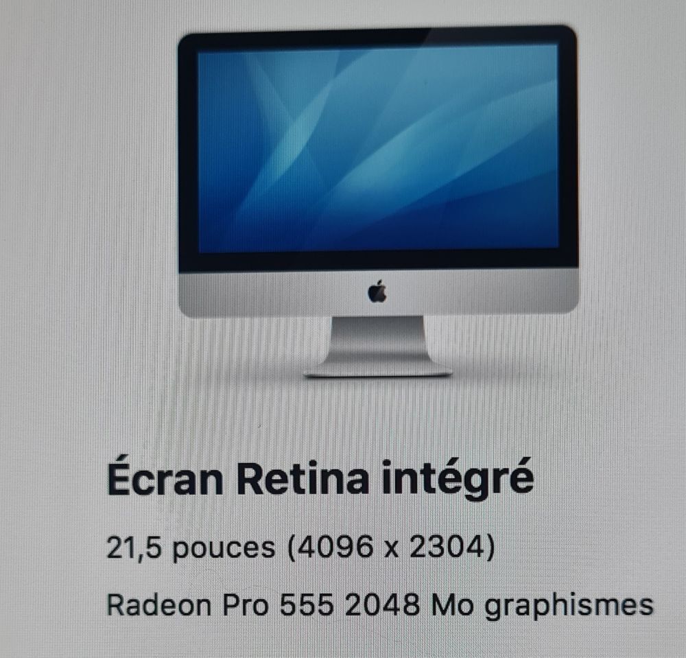 IMAC ECRAN RETINA 21,5 POUCES Matériel informatique