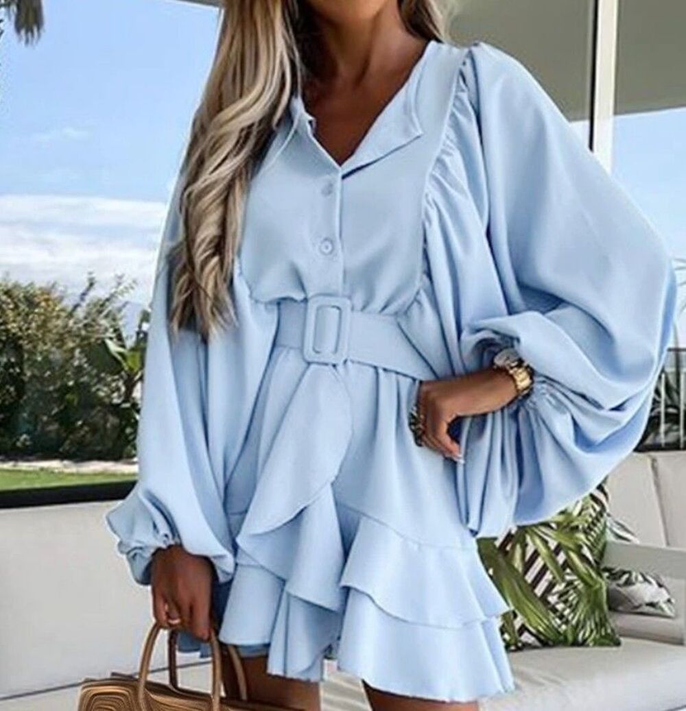 Robe &eacute;l&eacute;gante manches lanternes Vêtements