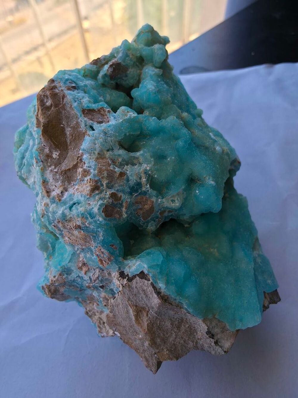 Superbe H&eacute;mimorphite Bleue Turquoise Cristallis&eacute;e-Katanga RDC-496g 