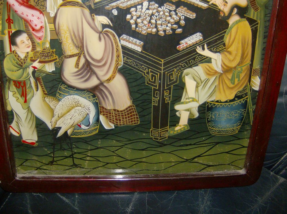 SUPERBE TABLEAU EGLOMISE""CHINE"" Décoration