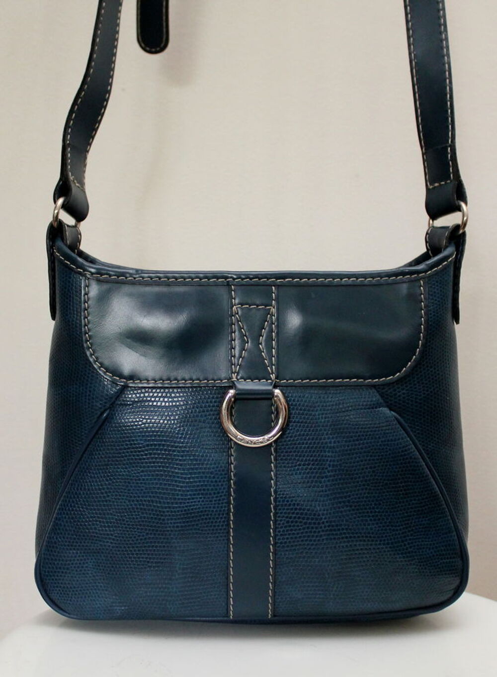 Sac cuir bleu bandouli&egrave;re LANCEL Maroquinerie