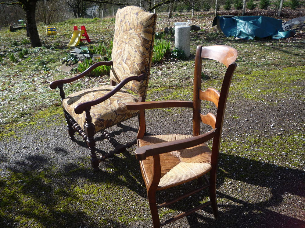 Fauteuil paill&eacute; ancien/Louis XIII/XIV Meubles