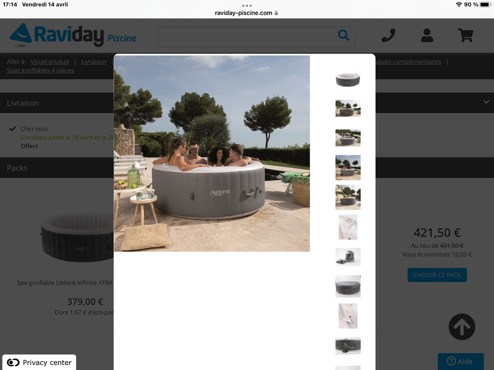 spa 3/4 places Jardin