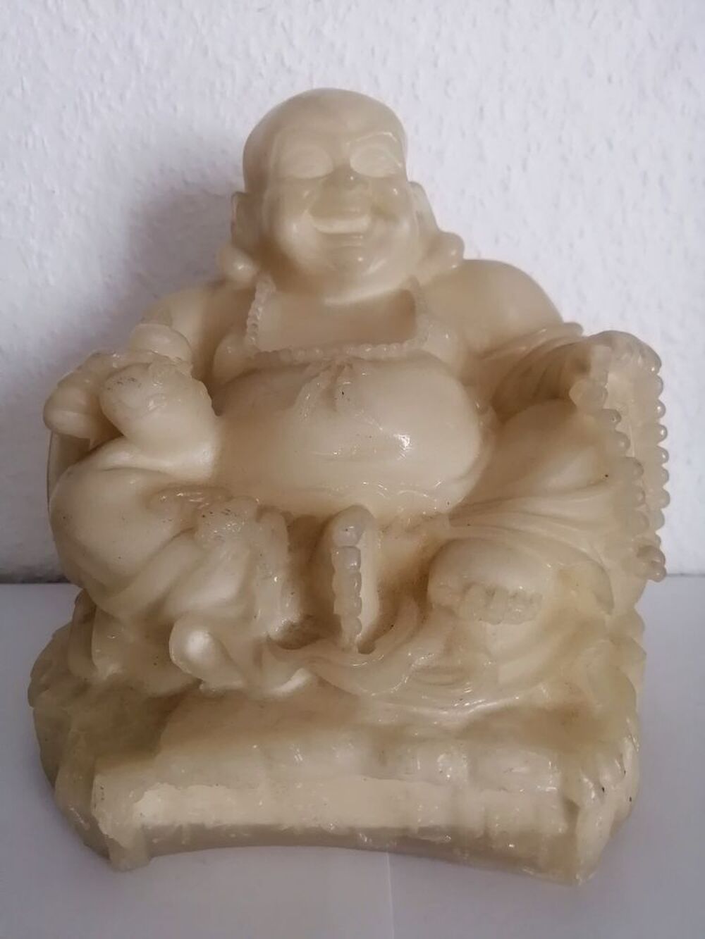 Statuette Bouddha rieur en r&eacute;sine - 21 cm hauteur Décoration