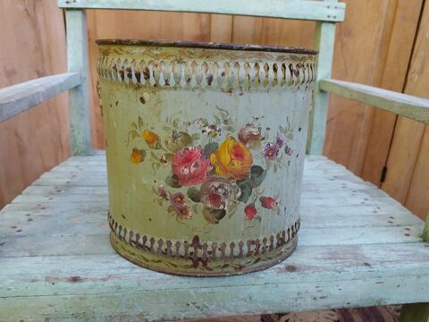 Ancien Corbeille � Papier T�le Peinte Napol�on III 90 Loches (37)