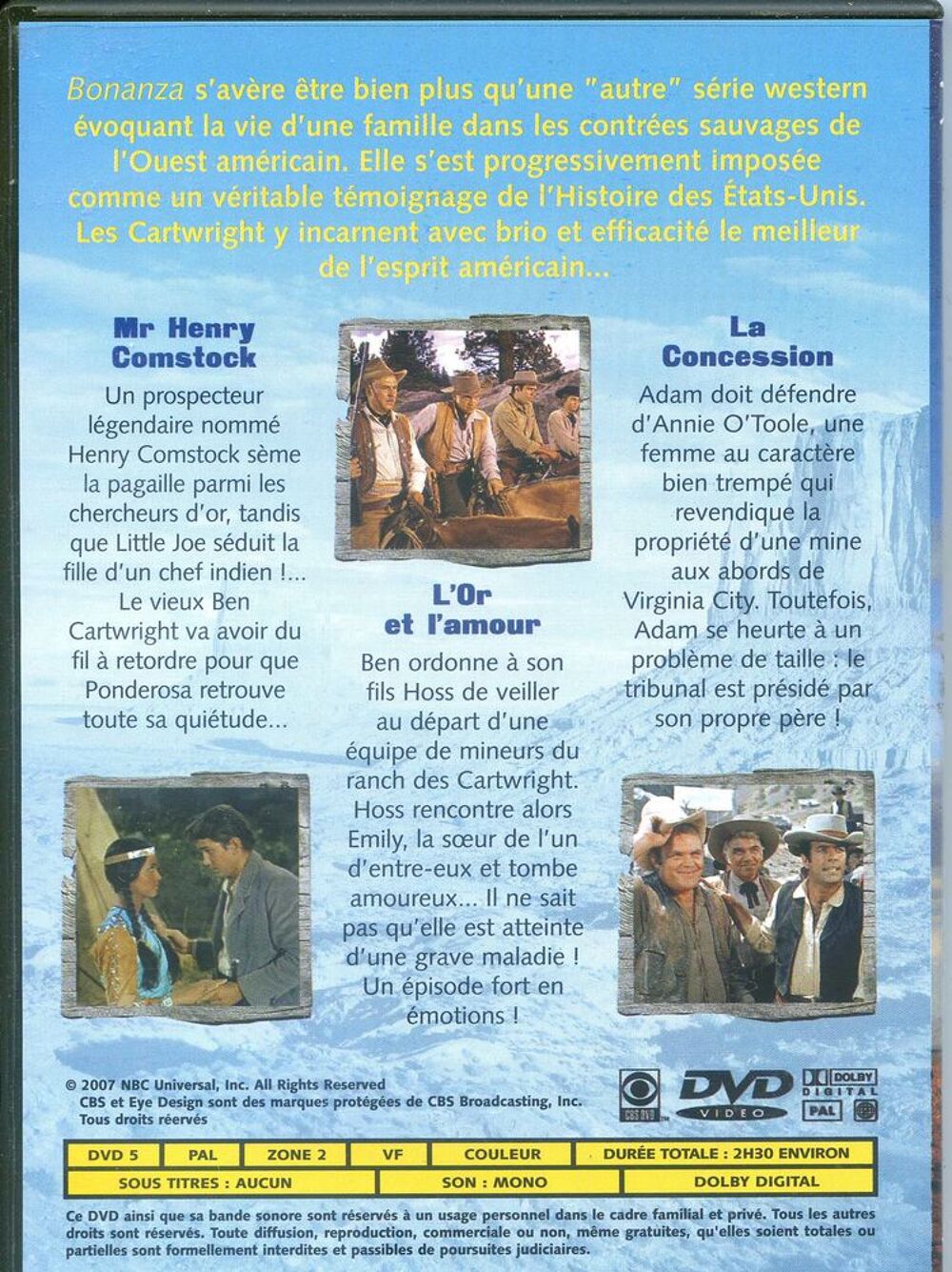 BONANZA, DVD et blu-ray