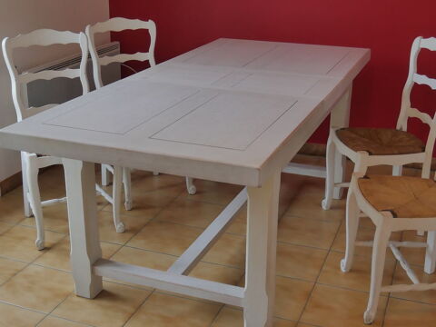 buffet et table en chene blanchie style campagne. 800 Chinon (37)