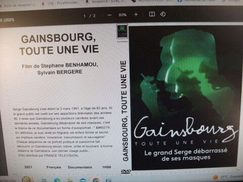 Très rare document :    Gainsbourg  toute une vie    40 Saint-Médard-en-Jalles (33)
