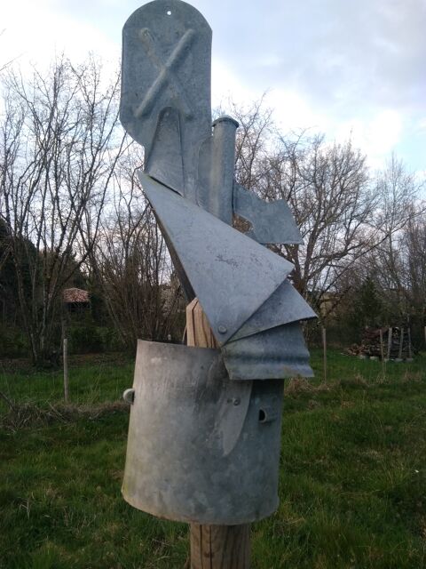 GIROUETTE DE TOIT ANCIENNE EN ZINC 50 Saramon (32)