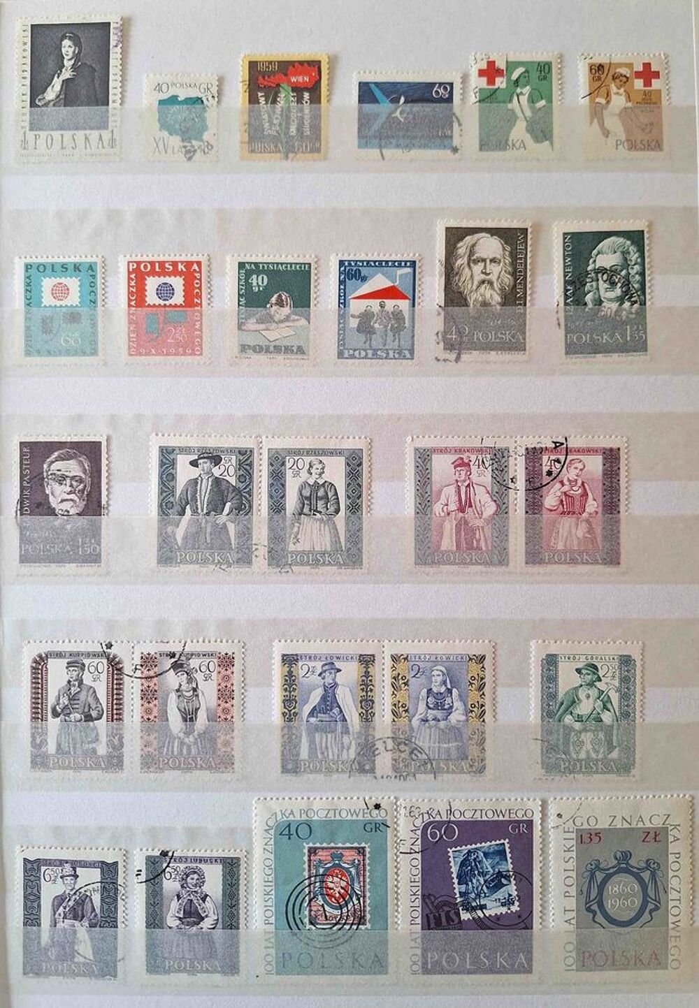 S&eacute;rie de timbres de collection de Pologne 