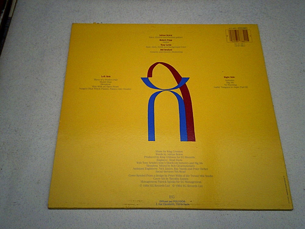 KING CRIMSON - Alb Vinyle 33 T - Press Original de EG 1984 CD et vinyles