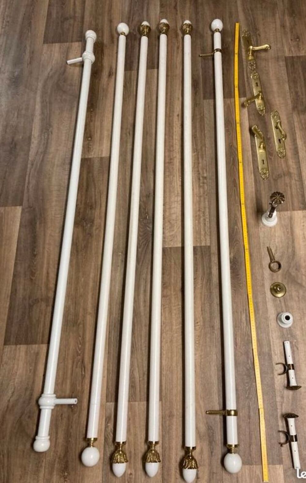6 Rideaux tringle bouts laiton Décoration