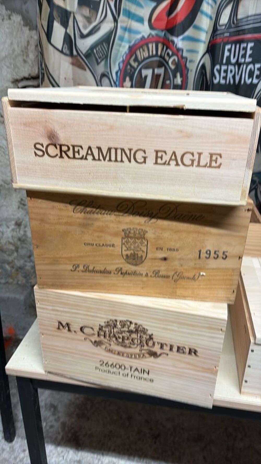 caisses de vin vide tout formats Décoration