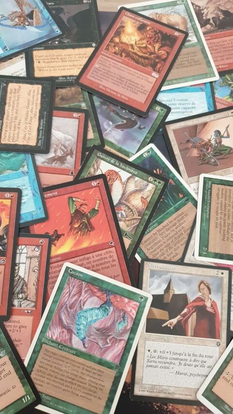 Lot de 100 cartes magic anciennes - carte magic vintage mtg