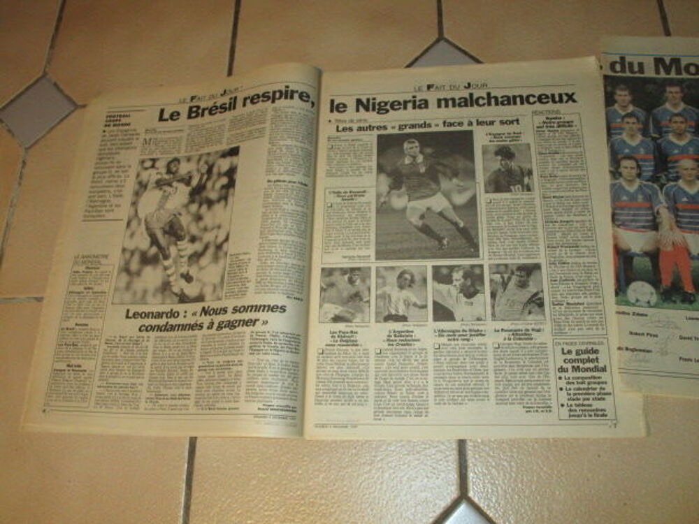 VIEUX JOURNAL PARISIEN COUPE DU MONDE 1998 TIRAGE GROUPE 