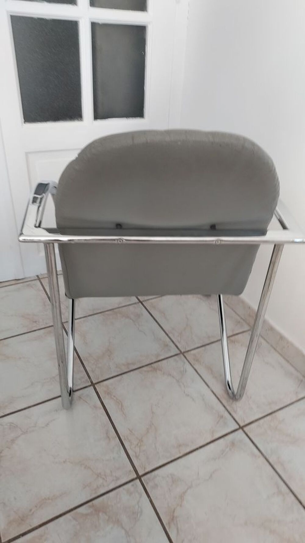 FAUTEUIL CUIR GRIS Meubles