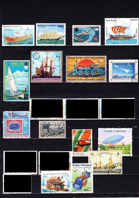 lot de 15 timbres d'AFRIQUE sur les TRANSPORTS DIVERS 1 Les �glisottes-et-Chalaures (33)