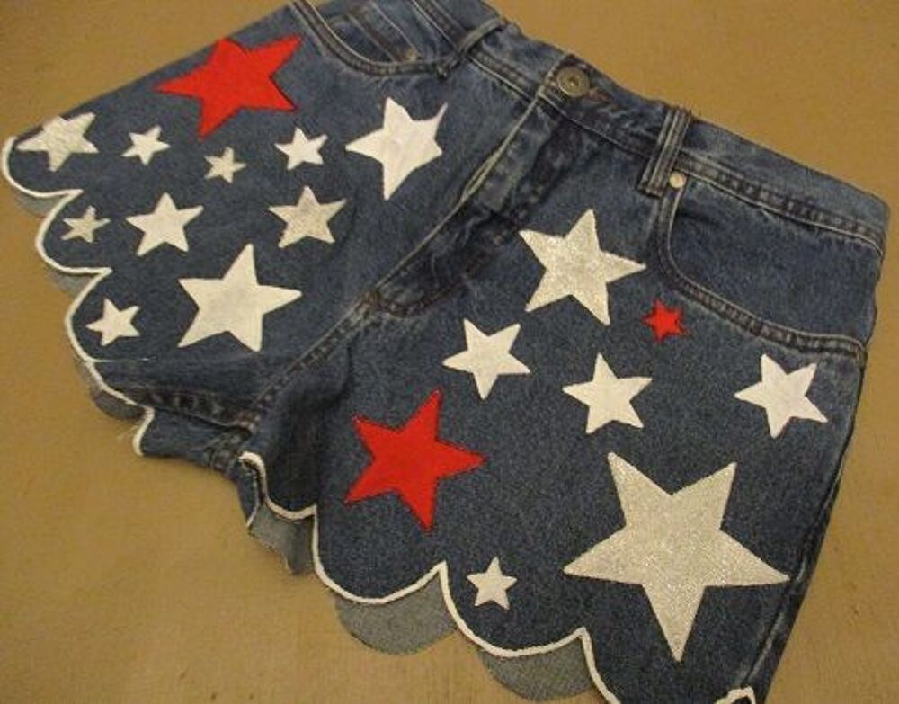 SHORT EN JEANS FEMME CUSTOMISE Vêtements
