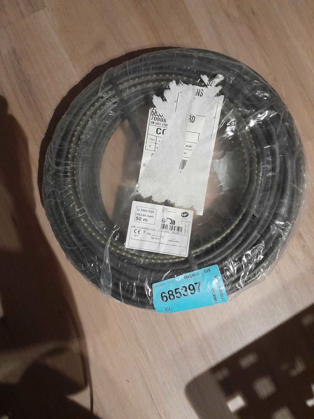 c&agrave;&cent;ble &eacute;lectrique 3G2,5mm&sup2; U1000r2v Bricolage