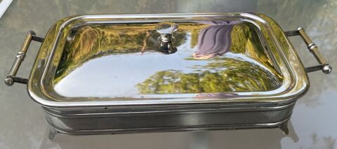 Chauffe plat mtal argent + Plat de service + Couvercle 40 Bauduen (83)