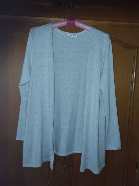 Long gilet LAURE ET LAURENT T 6 VISCOSE ANGORA LAINE GRIS 28 Barzy-sur-Marne (02)