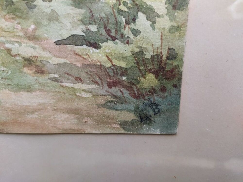 Tableau Aquarelle Paysage de Hameau Antoine Barbier
