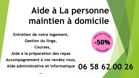  Menage / Aide a la personne 
Avance imm&eacute;diate de 50% 0 17000 La rochelle