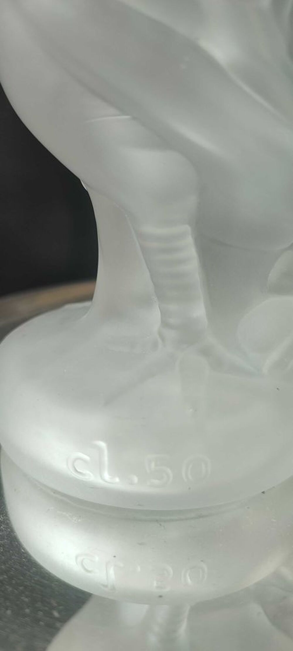 Carafe zoomorphe (28 cm) en verre d&eacute;poli italien - Ann&eacute;es 70 